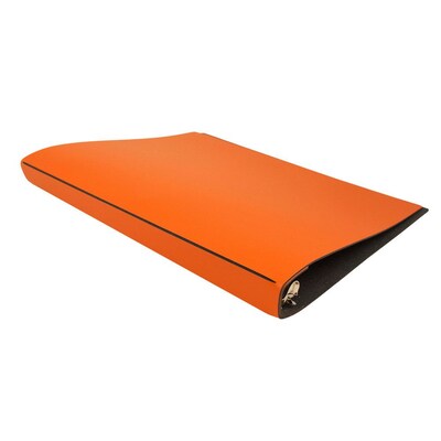 JAM Paper Italian Leather 3/4 3-Ring Binder, Orange (369231771)