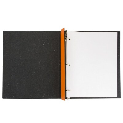 JAM Paper Italian Leather 3/4" 3-Ring Binder, Orange (369231771)