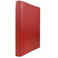 JAM Paper® Italian Leather 0.75 Inch Binder, Red 3 Ring Binder, Sold Individually (369231770)