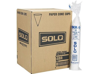 Solo Bare® Eco-Forward® Cone Cold Cups, 4 Oz., White, 5000/Carton (4BR-2050)