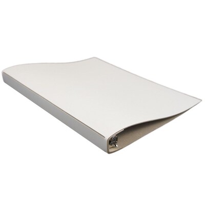 JAM Paper® Italian Leather 0.75 Inch Binder, White 3 Ring Binder, Sold Individually (369231776)