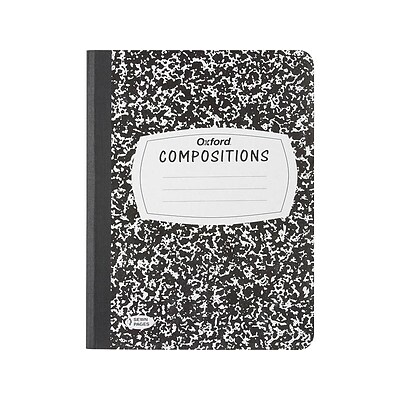 Oxford Composition Notebook, 7.5 x 9.75, Wide Ruled, 120 Sheets, Black Marble (OXF 09-6120)