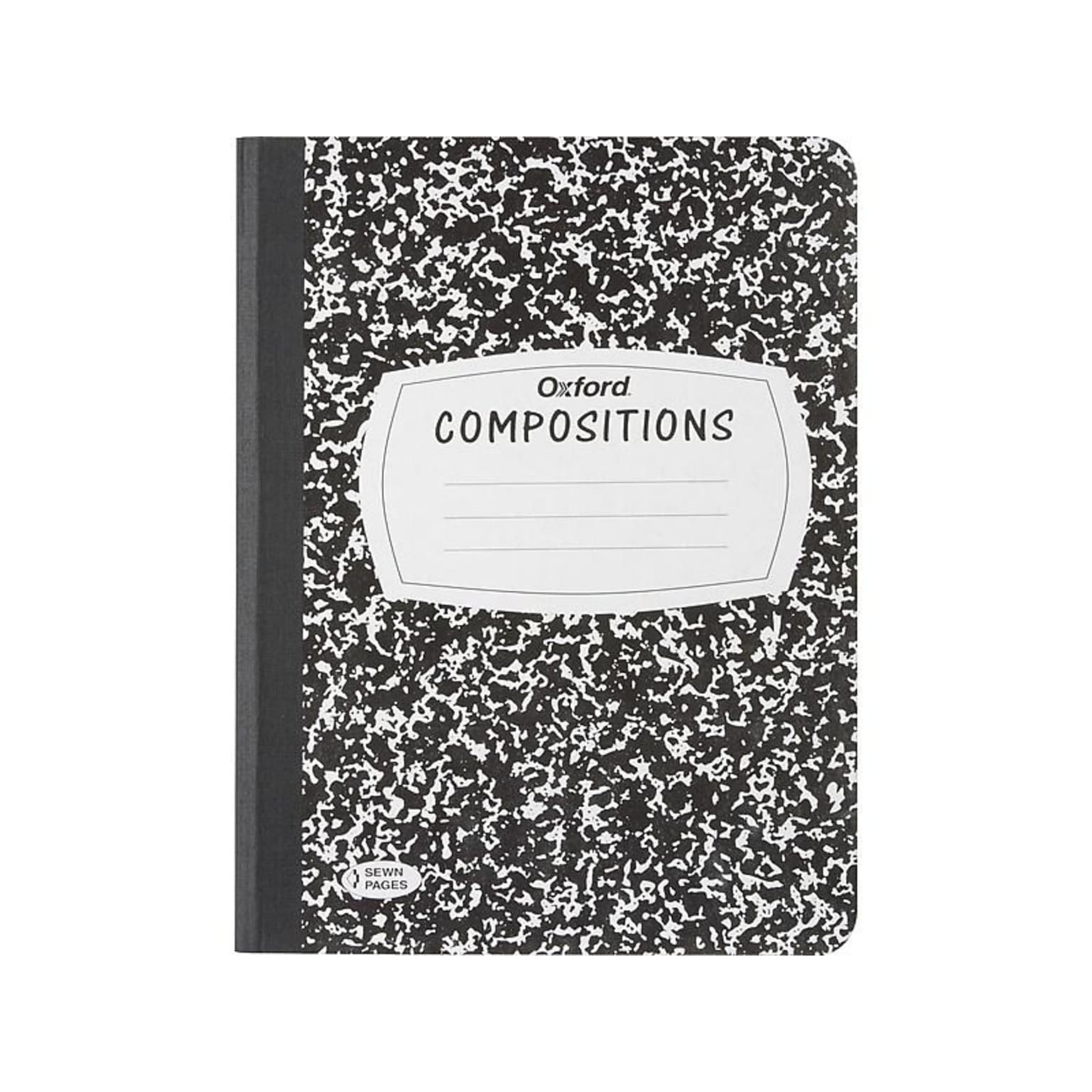 Oxford Composition Notebooks, 9.75 x 7.5, Wide Ruled, 120 Sheets, Black (09-6120)