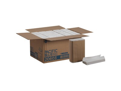 Pacific Blue Basic C-Fold Paper Towels, 1-Ply, 240 Sheets/Pack, 10 Packs/Carton (20603)