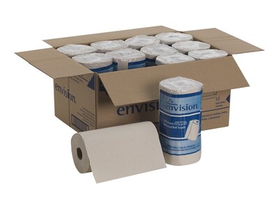 Pacific Blue Basic Recycled Paper Towels, 2-ply, 250 Sheets/Roll, 12 Rolls/Carton (28290)