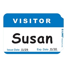 C-Line Sticker Name Tags/Labels, White with Blue Border, 100/Box (92245)