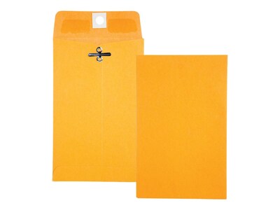 Quality Park Clasp & Moistenable Glue Kraft Catalog Envelopes, 4" x 6.38", Brown Kraft, 100/Box (QUA37815)