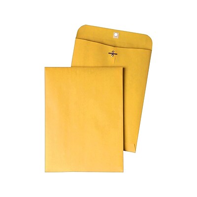 Quality Park Clasp & Moistenable Glue Catalog Envelopes, 8.75 x 11.5, Brown Kraft, 100/Box (QUA37787)