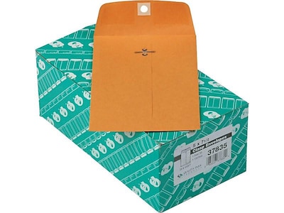 Quality Park Clasp & Moistenable Glue Kraft Catalog Envelopes, 5 x 7.5, Brown Kraft, 100/Box (QUA3