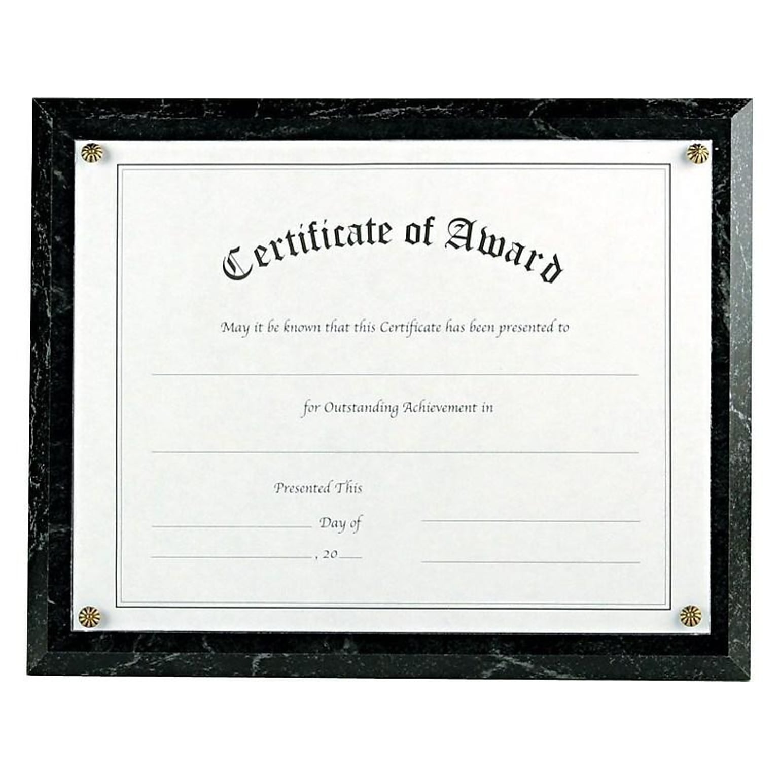 NuDell Economical Award Plaque Plastic Certificate Frame, Black  (18815M)