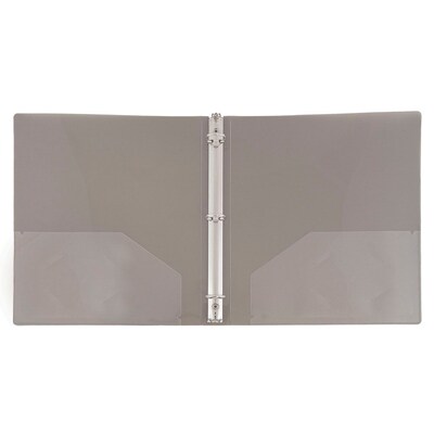 JAM Paper 2" 3-Ring Pocket Binder, Gray (820T2SM)