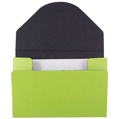 JAM Paper® Colorful Business Card Holder Case with Round Flap, Matte Lime Green Chipboard, Sold Individually (369031719)