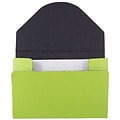 JAM Paper® Colorful Business Card Holder Case with Round Flap, Matte Lime Green Chipboard, Sold Indi