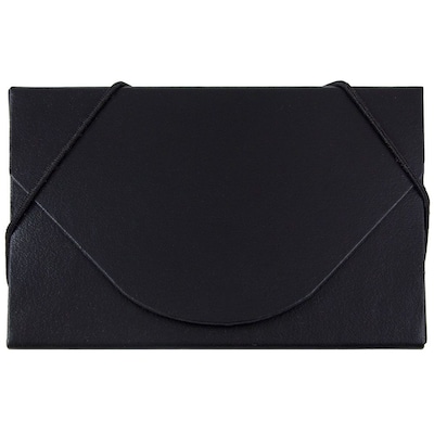JAM Paper® Colorful Business Card Holder Case with Round Flap, Matte Black Chipboard, Sold Individually (369031714)