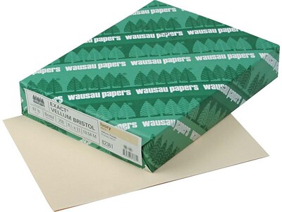 Exact Vellum Bristol Cardstock Paper, 67 lbs, 8.5" x 11", Ivory, 250/Pack (82361)