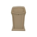 Rubbermaid Ranger Classic Outdoor Trash Can w/Lid, Beige Resin, 45 Gal. (FG917188BEIG)
