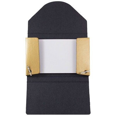 JAM Paper® Colorful Business Card Holder Case with Round Flap, Matte Gold Chipboard, Sold Individually (369031718)