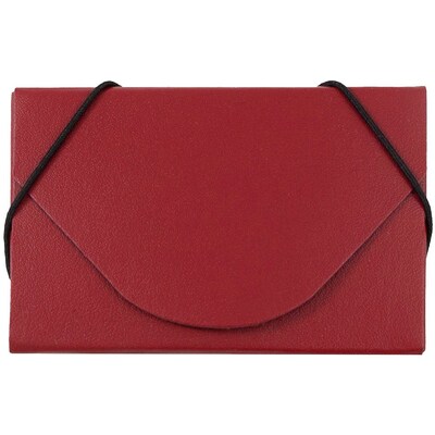 JAM Paper® Colorful Business Card Holder Case with Round Flap, Matte Red Chipboard, Sold Individually (369031720)