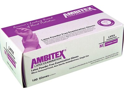 Ambitex L200 Series Powder Free Cream Latex Gloves, Small, 100/Box, 10 Boxes/CT (LSM200)