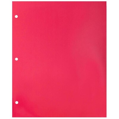 JAM Paper Glossy 3 Hole Punched 2-Pocket Folders, Hot Pink, 50/Pack (385GHPFUCZ)