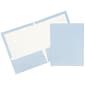 JAM Paper Laminated Two-Pocket Glossy Presentation Folders, Baby Blue, 50/Box (31225346c)