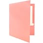 JAM Paper Laminated Two-Pocket Glossy Presentation Folders, Baby Pink, 50/Box (31225348c)