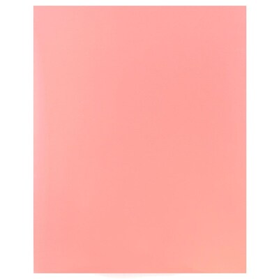 JAM Paper Laminated Two-Pocket Glossy Presentation Folders, Baby Pink, 50/Box (31225348c)