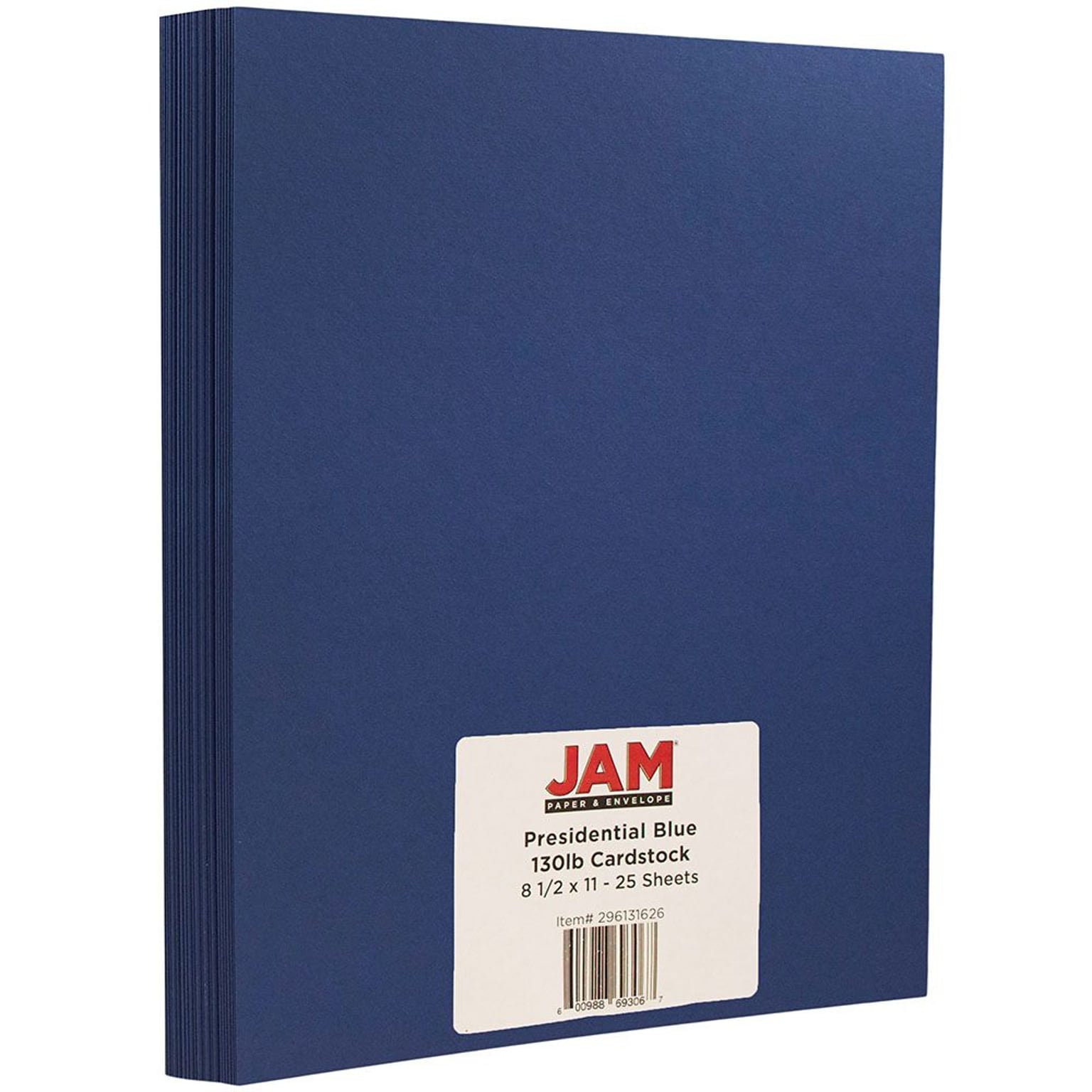 JAM Paper® Matte Cardstock, 8.5 x 11, 130lb Presidential Blue, 25/pack