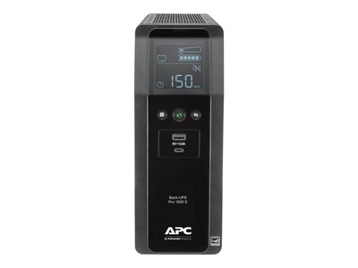 APC Back-UPS Pro 1500VA Battery Backup and Surge Protector, 10-Outlets, Black (BR1500MS2)