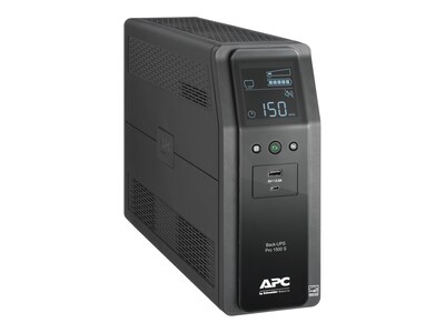 APC Back-UPS Pro 1500VA Battery Backup and Surge Protector, 10-Outlets, Black (BR1500MS2)