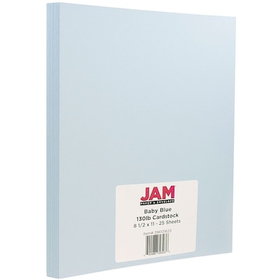 JAM Paper® Matte Cardstock, 8.5 x 11, 130lb Baby Blue, 25/pack