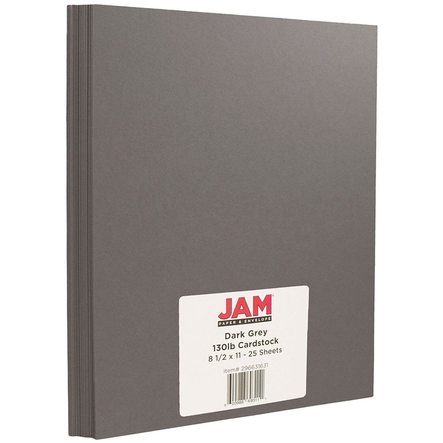 JAM Paper® Matte Cardstock, 8.5 x 11, 130lb Dark Gray, 25/pack