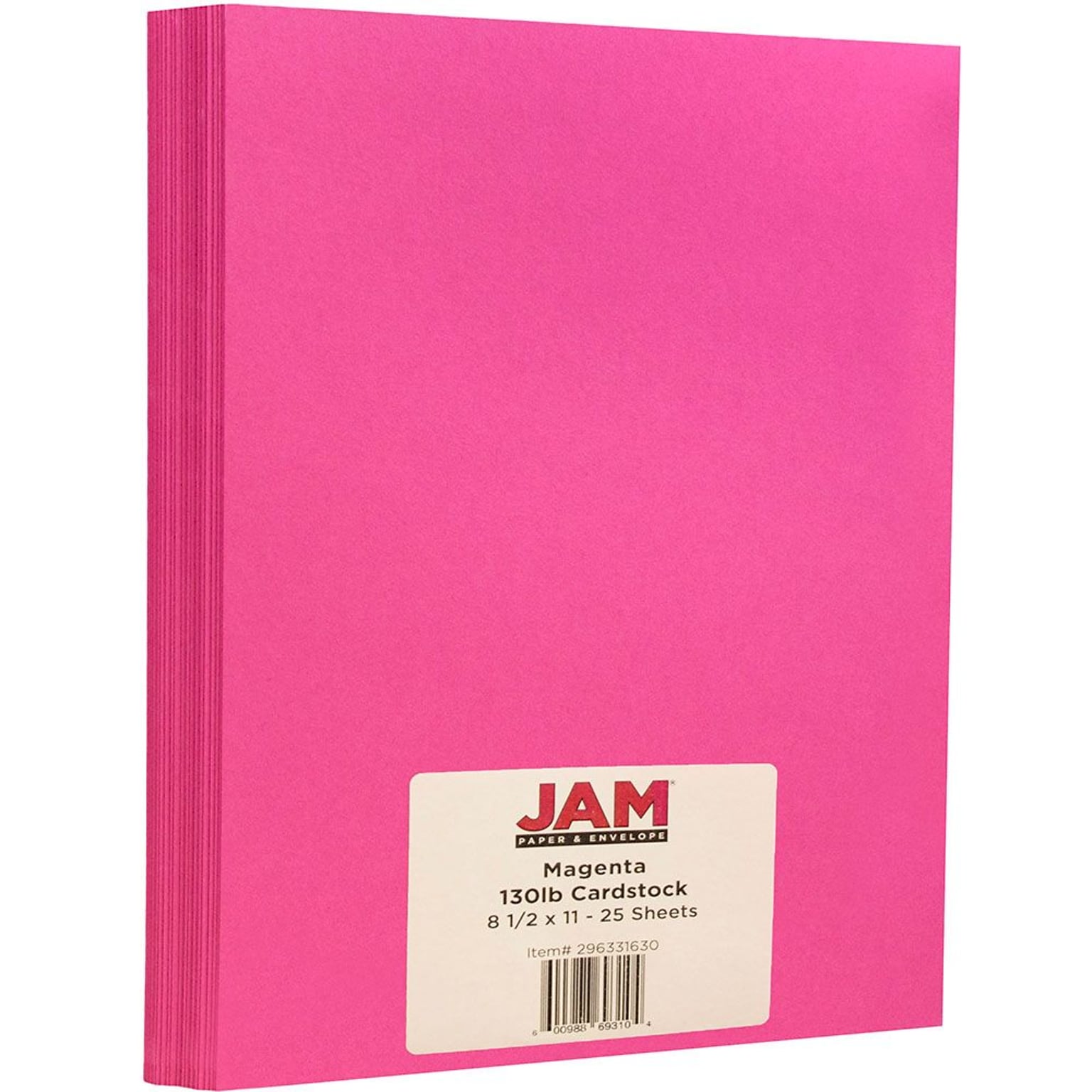 JAM Paper Extra Heavyweight 130 lb. Cardstock Paper, 8.5 x 11, Magenta Pink, 25 Sheets/Pack (296331630)