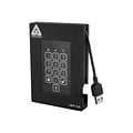 Apricorn Aegis Fortress 2TB USB 3.0 External Hard Drive, Black (A25-3PL256-2000F)