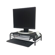 Mind Reader Network Collection Metal Mesh Monitor Stand with Drawer, Up to 24 Monitor, Black (MESHM