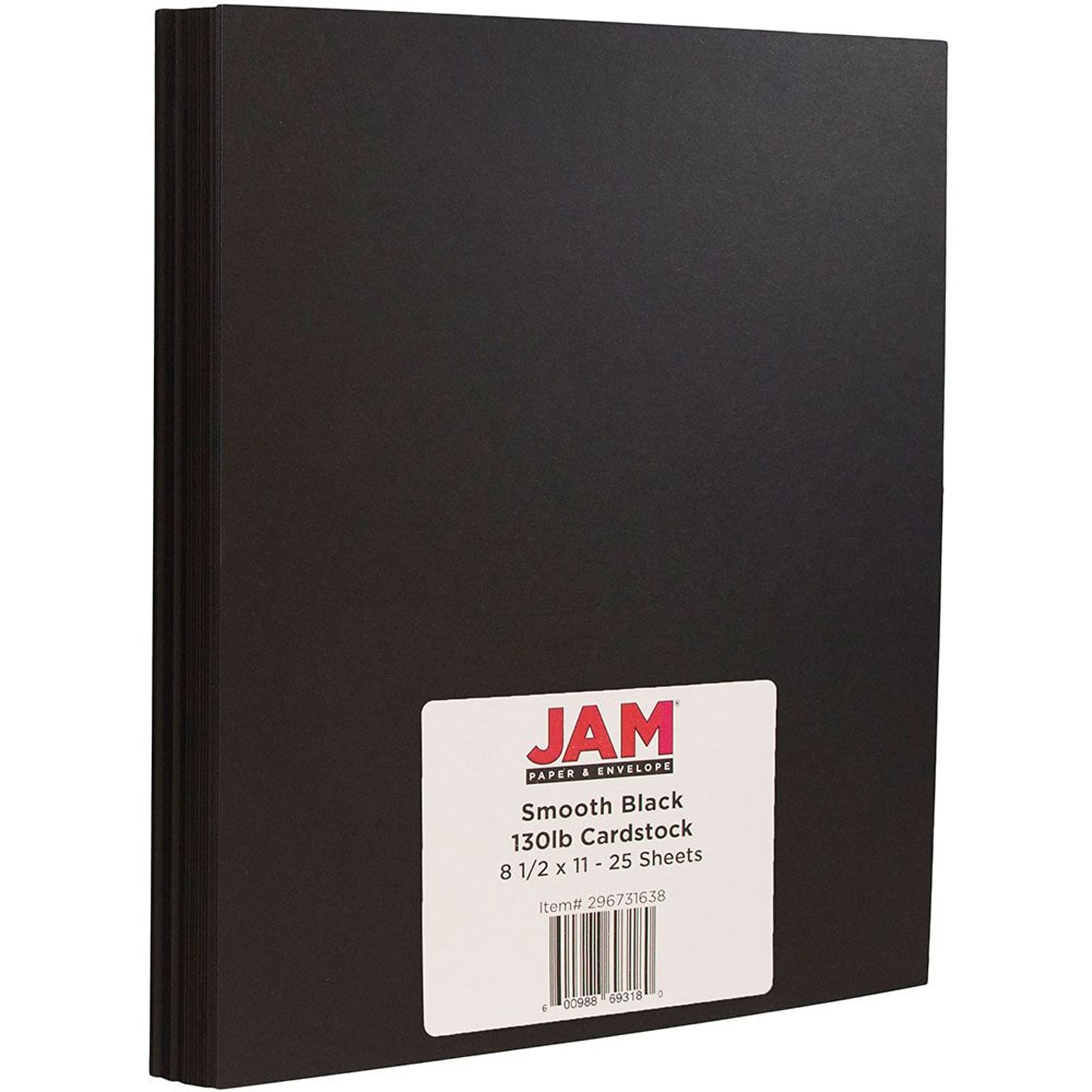 JAM Paper Extra Heavyweight 130 lb. Cardstock Paper, 8.5 x 11, Black, 25 Sheets/Pack (296731638)