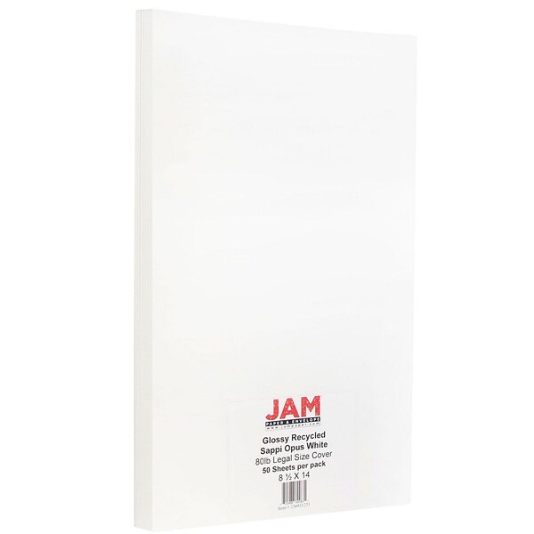 LUX 105 lb. Cardstock Paper 8.5 x 11 Glossy White 50 Sheets/Pack  (81211-C-39-50)
