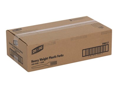 Dixie Polystyrene Forks, Heavy-Weight, Crystal, 1000/Carton (FH017)