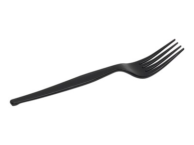 Dixie Individually Wrapped Plastic Fork, Heavy-Weight, Black, 1000/Carton (FH53C7)