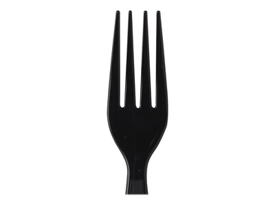 Dixie Individually Wrapped Plastic Fork, Heavy-Weight, Black, 1000/Carton (FH53C7)