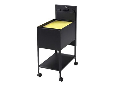 Lorell Standard 1-Shelf Metal File Cart, Black (LLR60177)