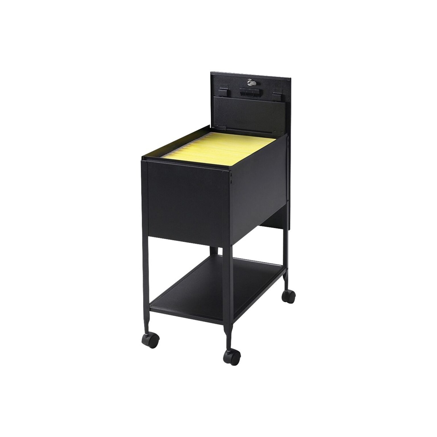 Lorell Standard 1-Shelf Metal File Cart, Black (LLR60177)