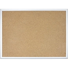 U Brands Basics Cork Bulletin Board, Silver Frame, 4 x 3 (022U00-01)