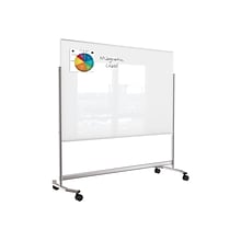 MooreCo Visionary Move Glass Dry-Erase Whiteboard, Metal Frame, 6 x 4 (74951)