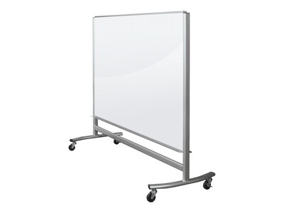 MooreCo Visionary Move Glass Dry-Erase Whiteboard, Metal Frame, 6' x 4' (74951)