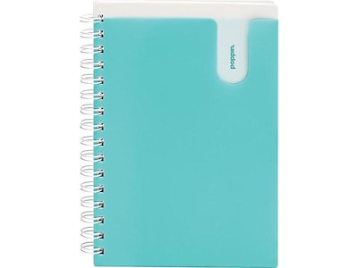  Poppin Medium Pocket Notebook, 6" x 8.5", College Ruled, 80 Sheets, Aqua (101351) 