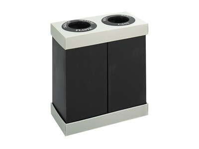Safco At-Your-Disposal Indoor Recycling Container w/Lid, Black/Chrome Polyethylene, 56 Gal. (9794BL)
