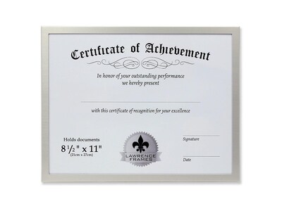 Lawrence Frames Document Metal Certificate Frame, Aluminum (240181)