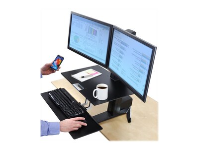 Ergotron WorkFit-S Dual Monitor Stand, Up to 24" Monitors, Black (33-349-200)