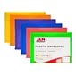 JAM Paper Poly Envelope with Hook & Loop Closure, 1" Expansion, Letter Size, Assorted Colors, 6/Pack (218V1RGBYPOR)